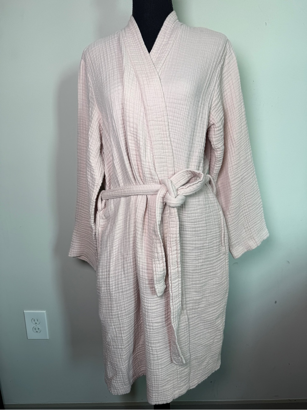 Parachute Cloud Cotton Gauze Robe Blush Pink Sz L